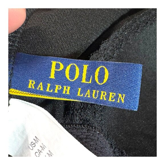 Polo Ralph Lauren Black One Piece Swimsuit Sleek & Slimming Design Size Medium - Picture 3 of 6